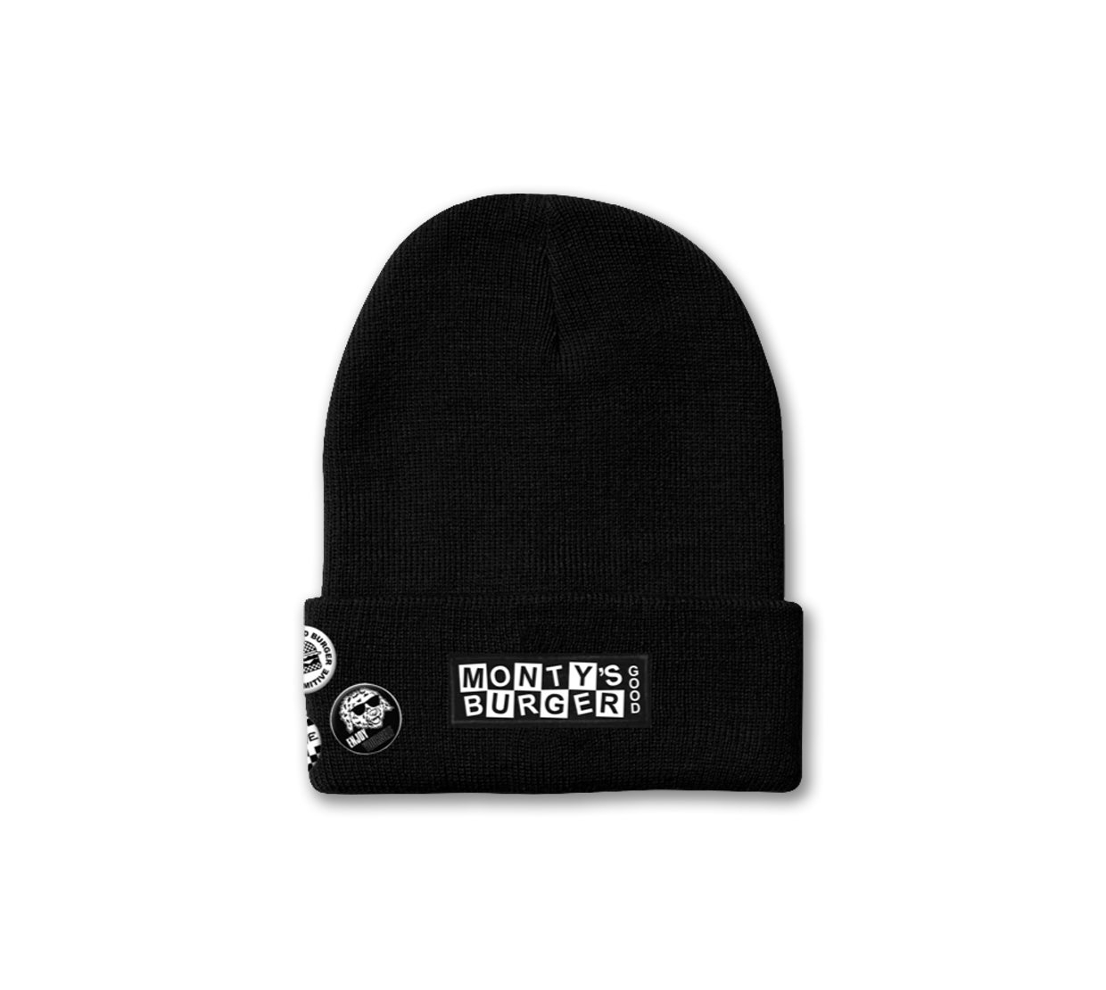 Misfit Monty Patch Beanie 💀 — Monty's Good Burger